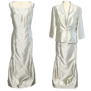 Virgo Dress & Blazer 12 Silver Formal Maxi